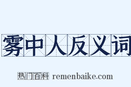 雾中人反义词是什么意思的图片